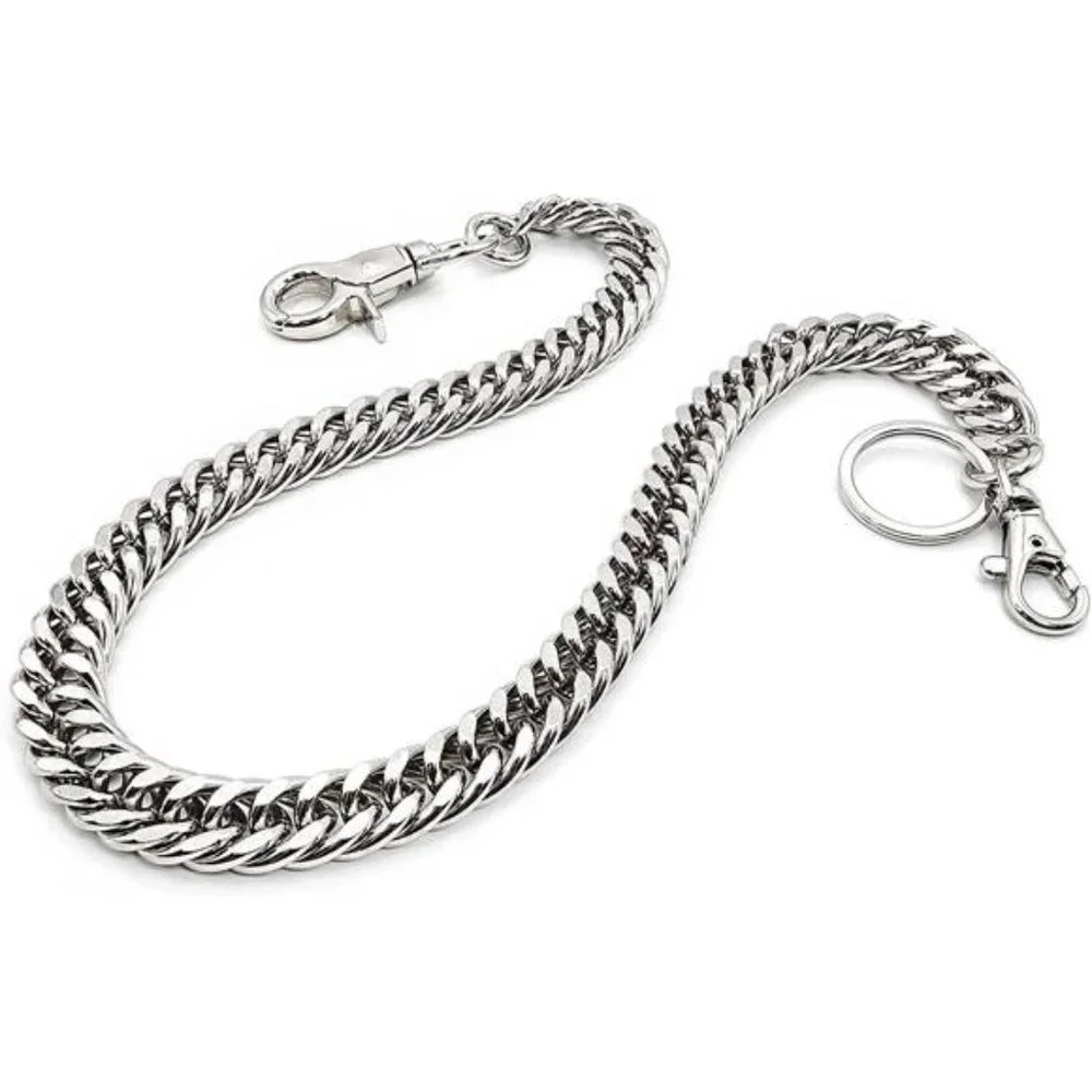 Men's Wallet Chain, Biker Motorcycle Pants Jean Punk Goth Key Chain Silver